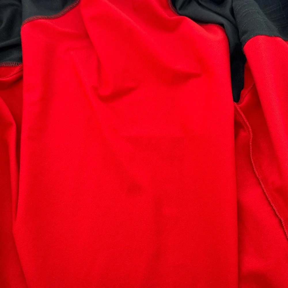 Adidas Track Jacket Mens 2XT Red Black Striped Colorblock Full Zip 2012 X29957
